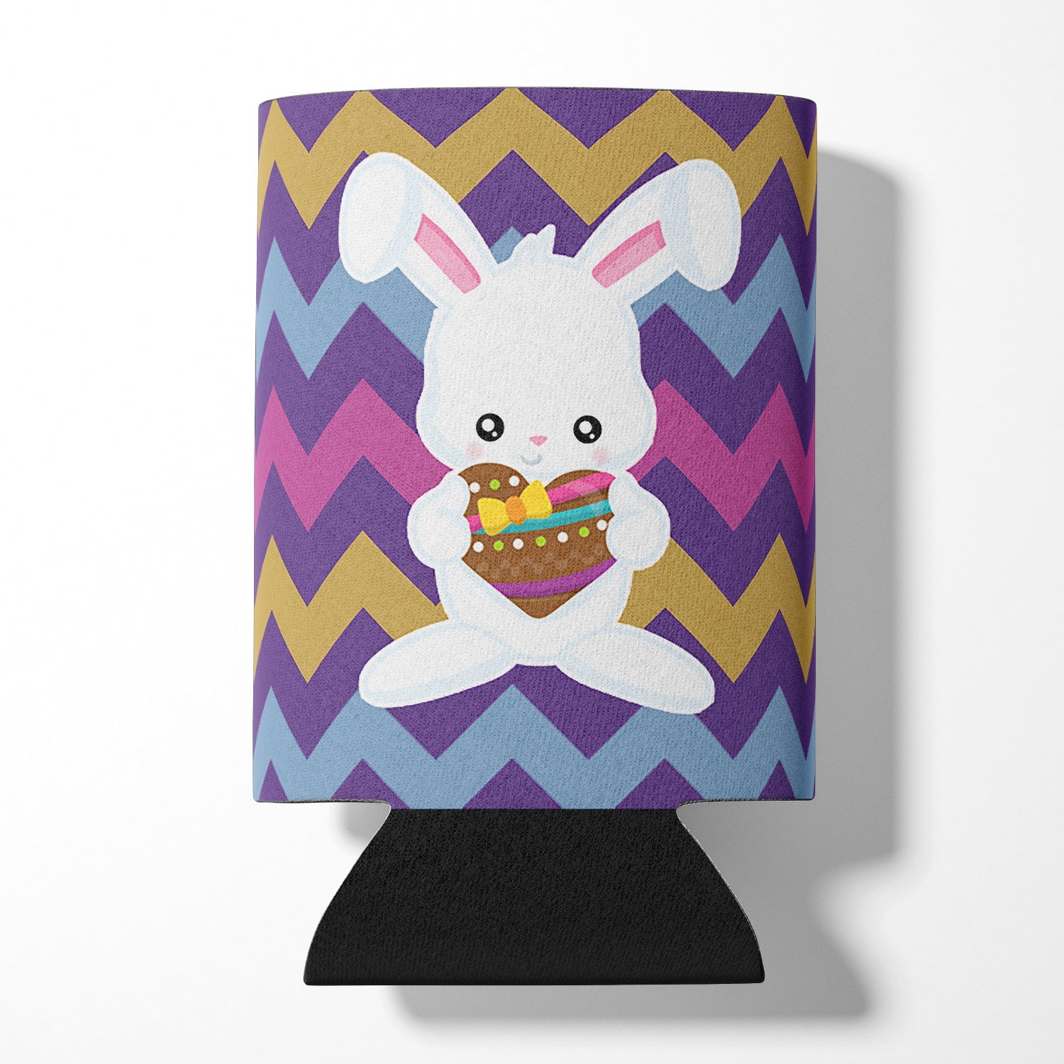 Easter Rabbit with Chocolate Heart Can or Bottle Hugger Cooler Sleeve for Standard 12 oz Cans, Insulated Foam Beer & Soda Can Hugger Reusable