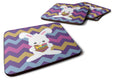 Easter Rabbit with Chocolate Heart Foam Coasters Set of 4 Cup Coasters for Indoor Outdoor, Tabletop Protection, Anti Slip, Mouse pad Material
