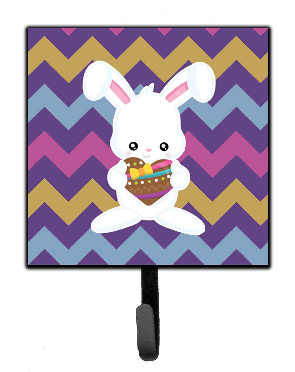 Easter Rabbit with Chocolate Heart Leash or Key Holder Wall Hooks, Key Hooks Holder, Coat Rack Wall Mount, Coat Hooks, Hooks for Hanging Keys, Towels, Aprons, Leashes