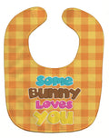 Easter Some Bunny Loves You Baby Bib Easy-Clean Baby Bib Baby Feeding Accessory Baby Mealtime Essential, 10 x 13, Multicolor