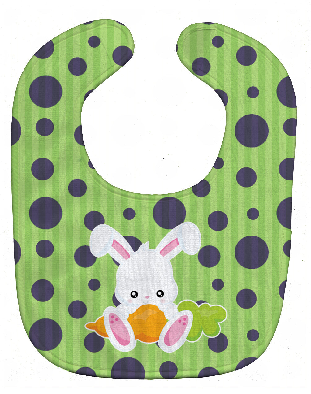 Easter Polkadot Rabbit Baby Bib Easy-Clean Baby Bib Baby Feeding Accessory Baby Mealtime Essential, 10 x 13, Multicolor