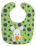 Easter Polkadot Rabbit Baby Bib Easy-Clean Baby Bib Baby Feeding Accessory Baby Mealtime Essential, 10 x 13, Multicolor