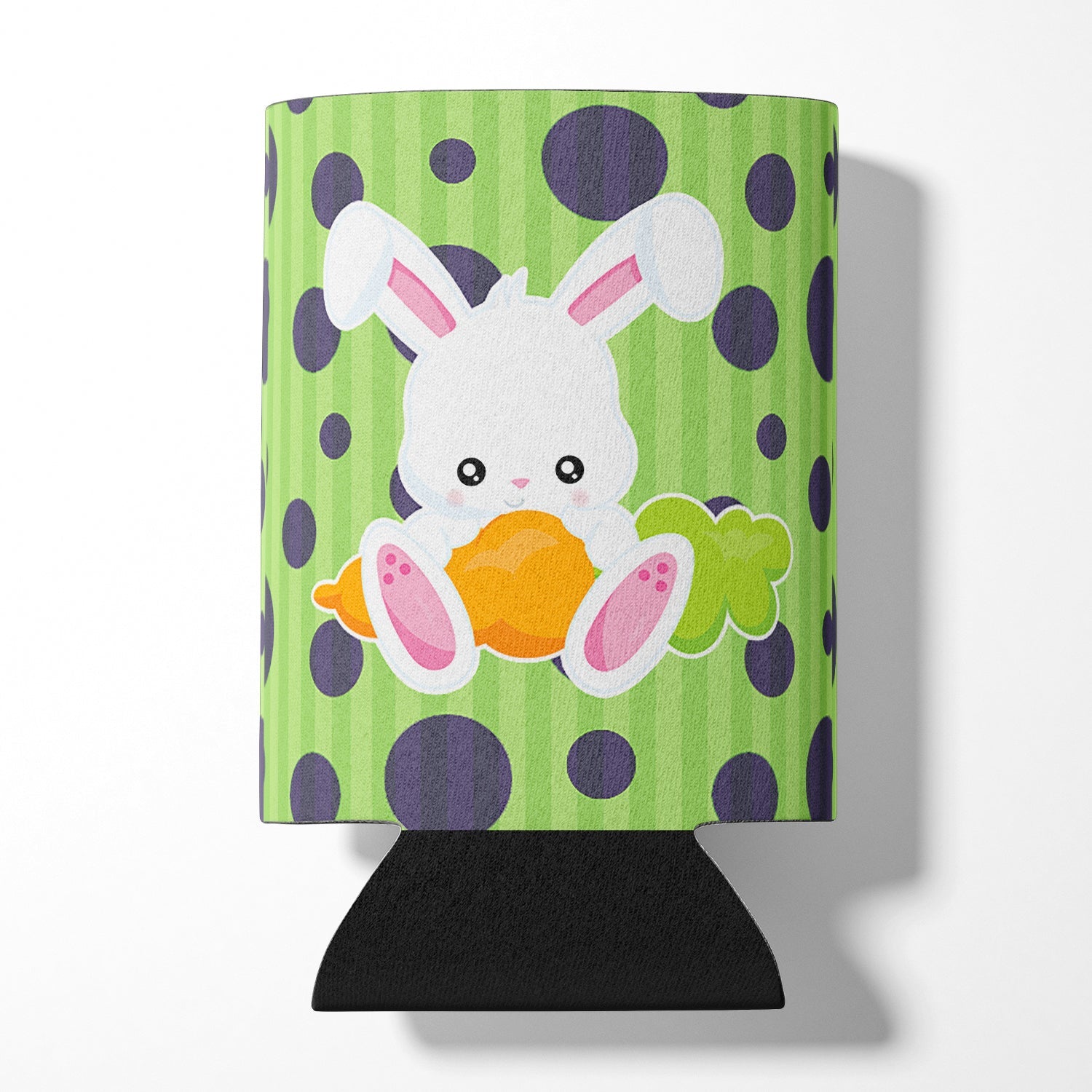 Easter Polkadot Rabbit Can or Bottle Hugger Cooler Sleeve for Standard 12 oz Cans, Insulated Foam Beer & Soda Can Hugger Reusable