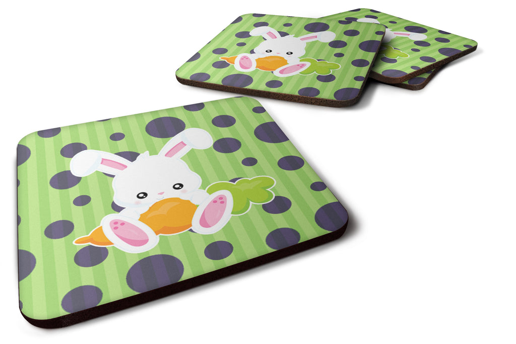 Easter Polkadot Rabbit Foam Coasters Set of 4 Cup Coasters for Indoor Outdoor, Tabletop Protection, Anti Slip, Mouse pad Material