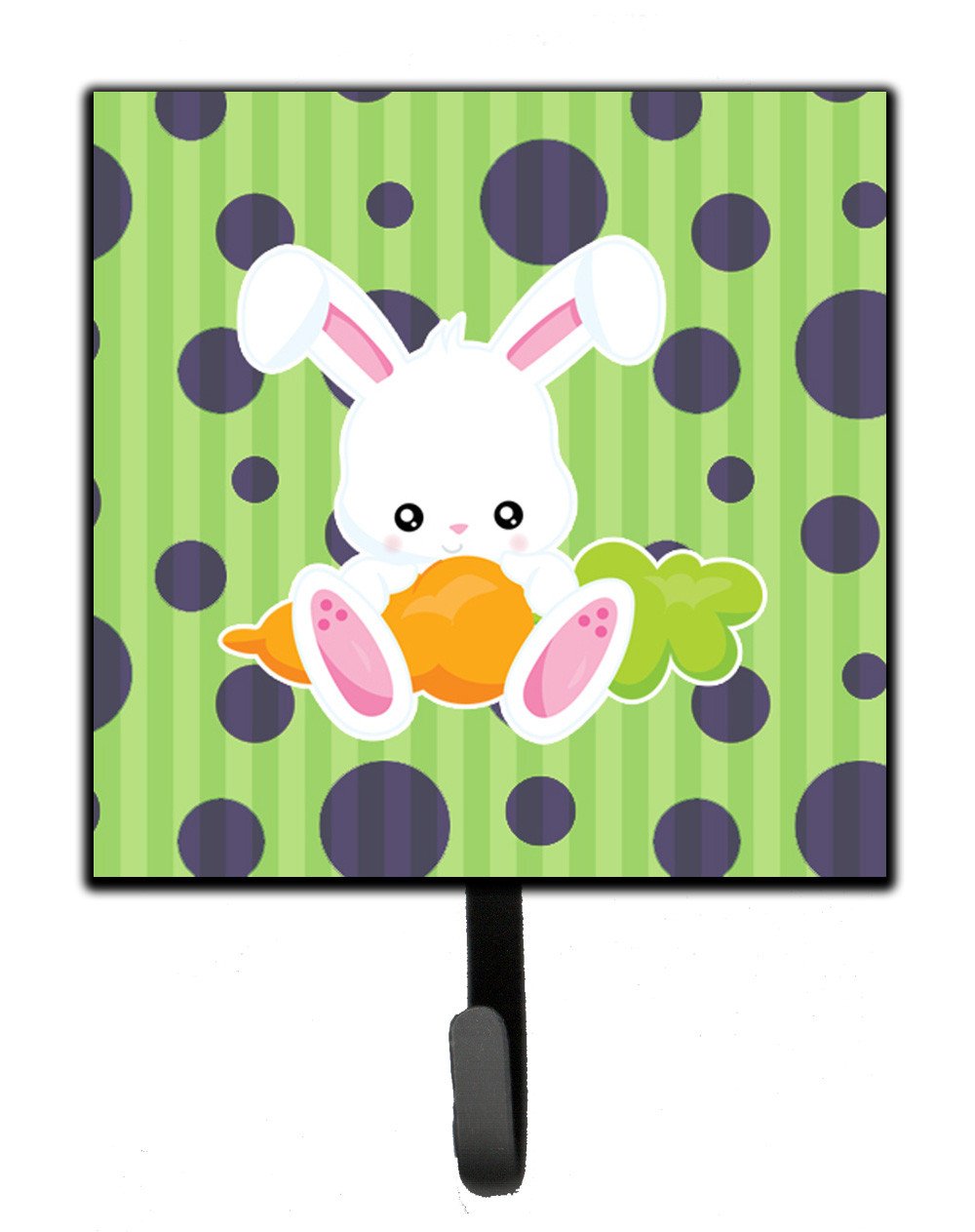 Easter Polkadot Rabbit Leash or Key Holder Wall Hooks, Key Hooks Holder, Coat Rack Wall Mount, Coat Hooks, Hooks for Hanging Keys, Towels, Aprons, Leashes