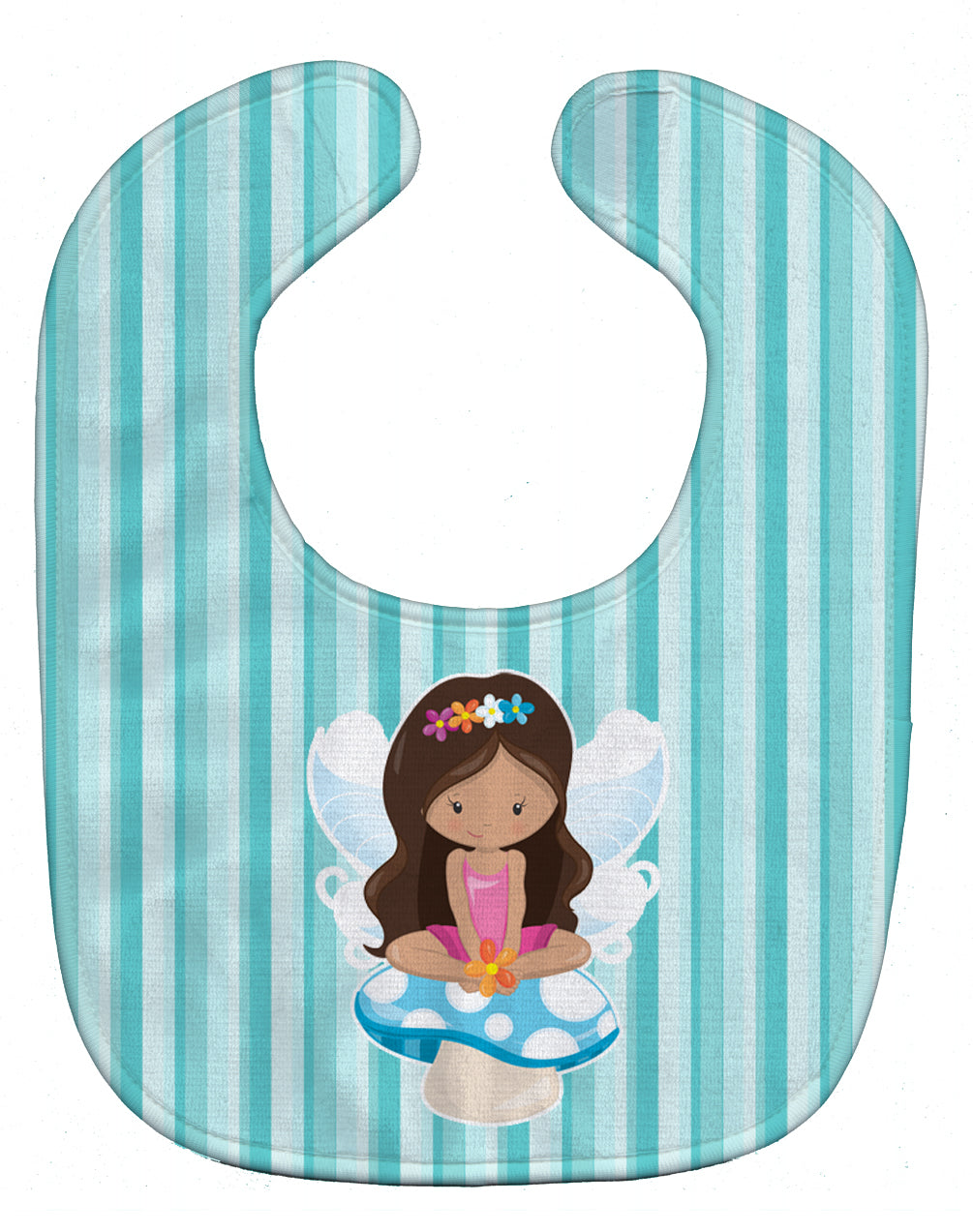Fairy on Mushroom Baby Bib Easy-Clean Baby Bib Baby Feeding Accessory Baby Mealtime Essential, 10 x 13, Multicolor