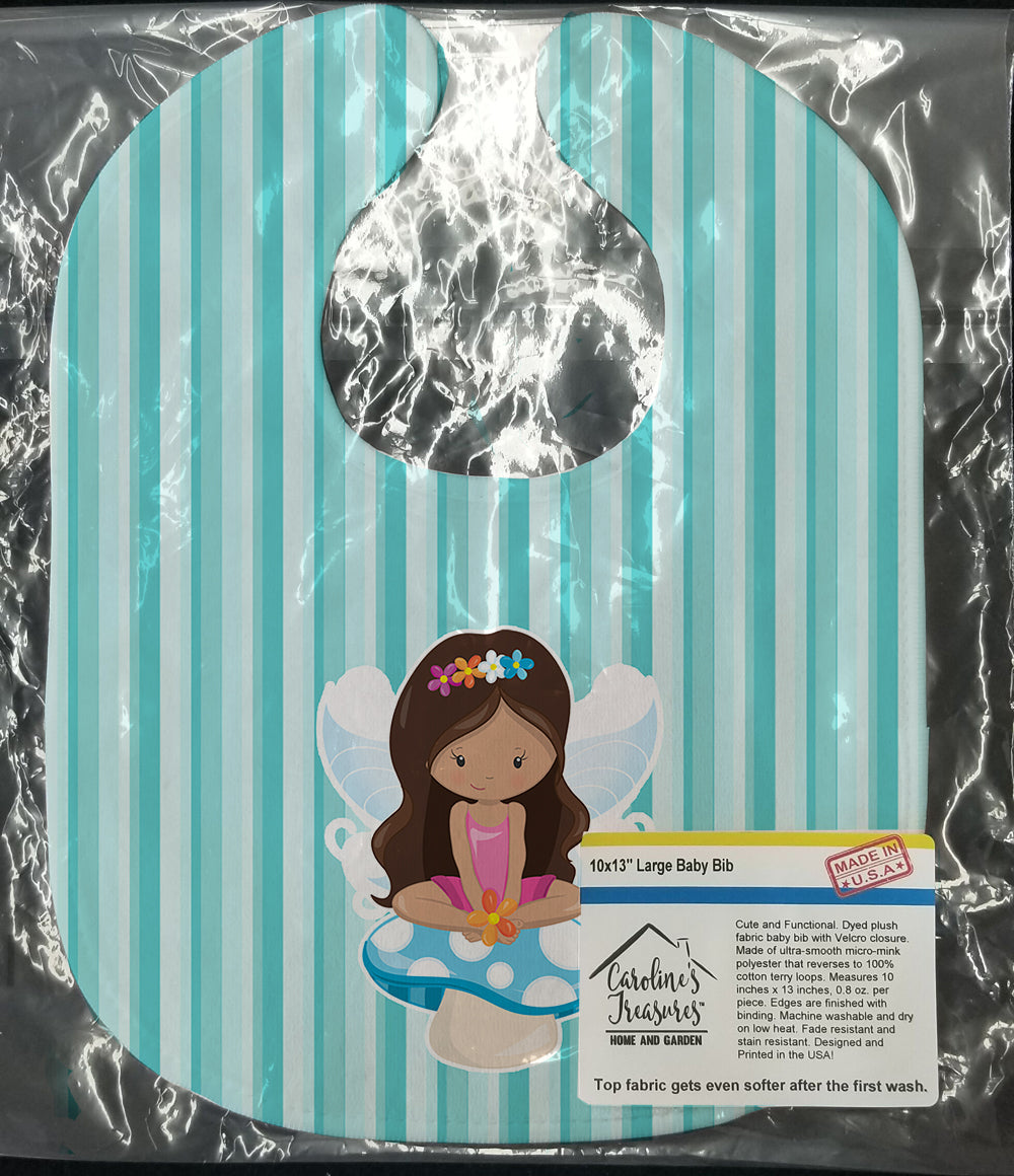 Fairy on Mushroom Baby Bib Easy-Clean Baby Bib Baby Feeding Accessory Baby Mealtime Essential, 10 x 13, Multicolor