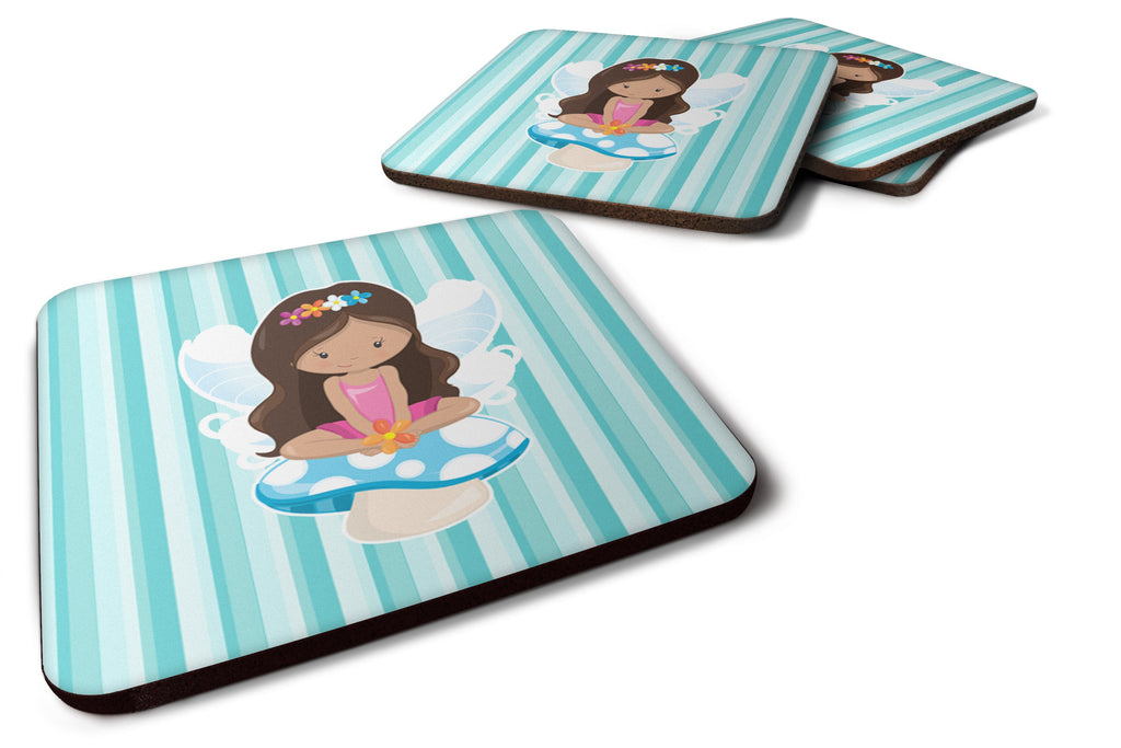 Fairy on Mushroom Foam Coasters Set of 4 Cup Coasters for Indoor Outdoor, Tabletop Protection, Anti Slip, Mouse pad Material