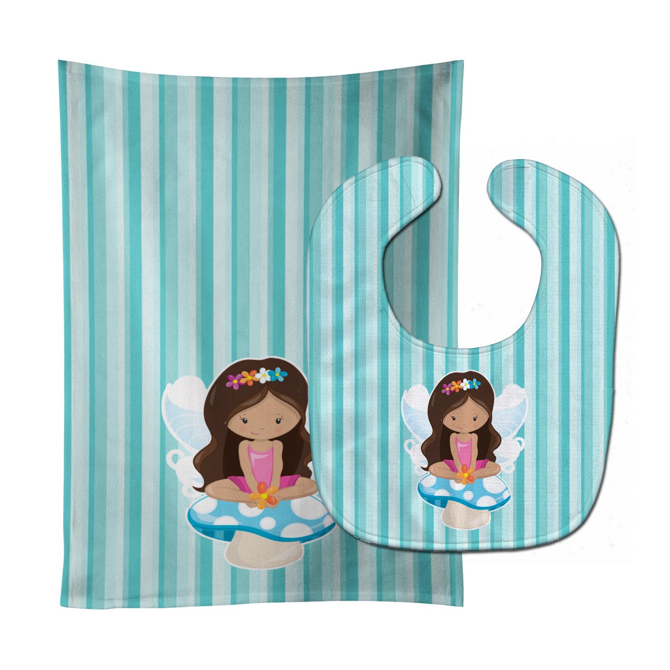 Fairy on Mushroom Baby Bib & Burp Cloth Easy-Clean Baby Bib Baby Feeding Accessory Baby Mealtime Essential