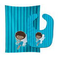 Fairy Blue Stripes Baby Bib & Burp Cloth Easy-Clean Baby Bib Baby Feeding Accessory Baby Mealtime Essential