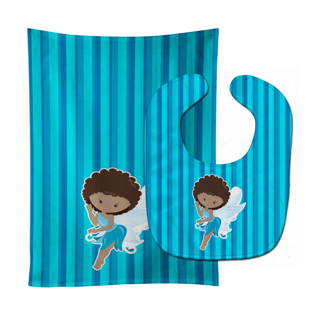Fairy Blue Stripes Baby Bib & Burp Cloth Easy-Clean Baby Bib Baby Feeding Accessory Baby Mealtime Essential