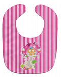 Fairy House Pink Stripes Baby Bib Easy-Clean Baby Bib Baby Feeding Accessory Baby Mealtime Essential, 10 x 13, Multicolor