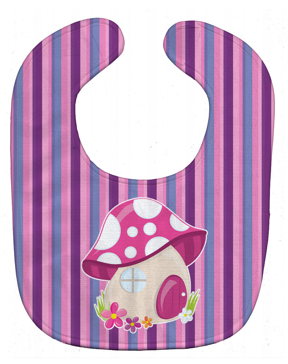 Fairy House Pink and Purple Baby Bib Easy-Clean Baby Bib Baby Feeding Accessory Baby Mealtime Essential, 10 x 13, Multicolor