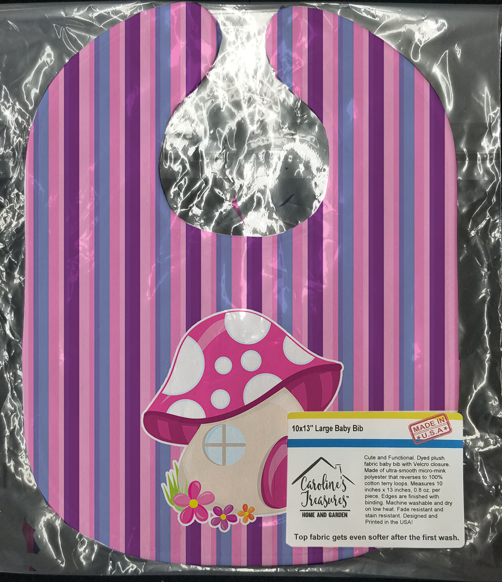 Fairy House Pink and Purple Baby Bib Easy-Clean Baby Bib Baby Feeding Accessory Baby Mealtime Essential, 10 x 13, Multicolor