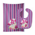 Fairy House Pink and Purple Baby Bib & Burp Cloth Easy-Clean Baby Bib Baby Feeding Accessory Baby Mealtime Essential