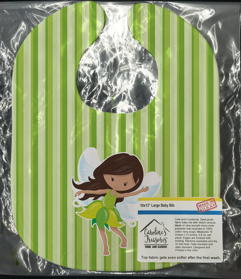 Fairy Green Stripes Baby Bib Easy-Clean Baby Bib Baby Feeding Accessory Baby Mealtime Essential, 10 x 13, Multicolor