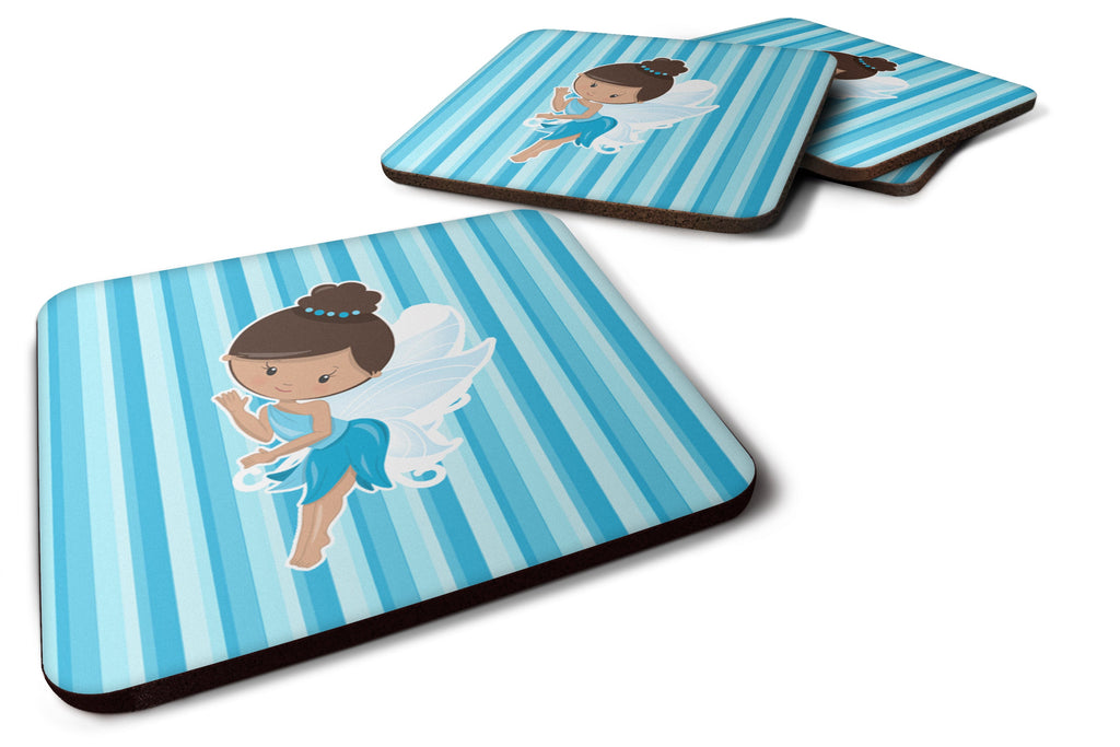 Fairy Blue Stripes Foam Coasters Set of 4 Cup Coasters for Indoor Outdoor, Tabletop Protection, Anti Slip, Mouse pad Material