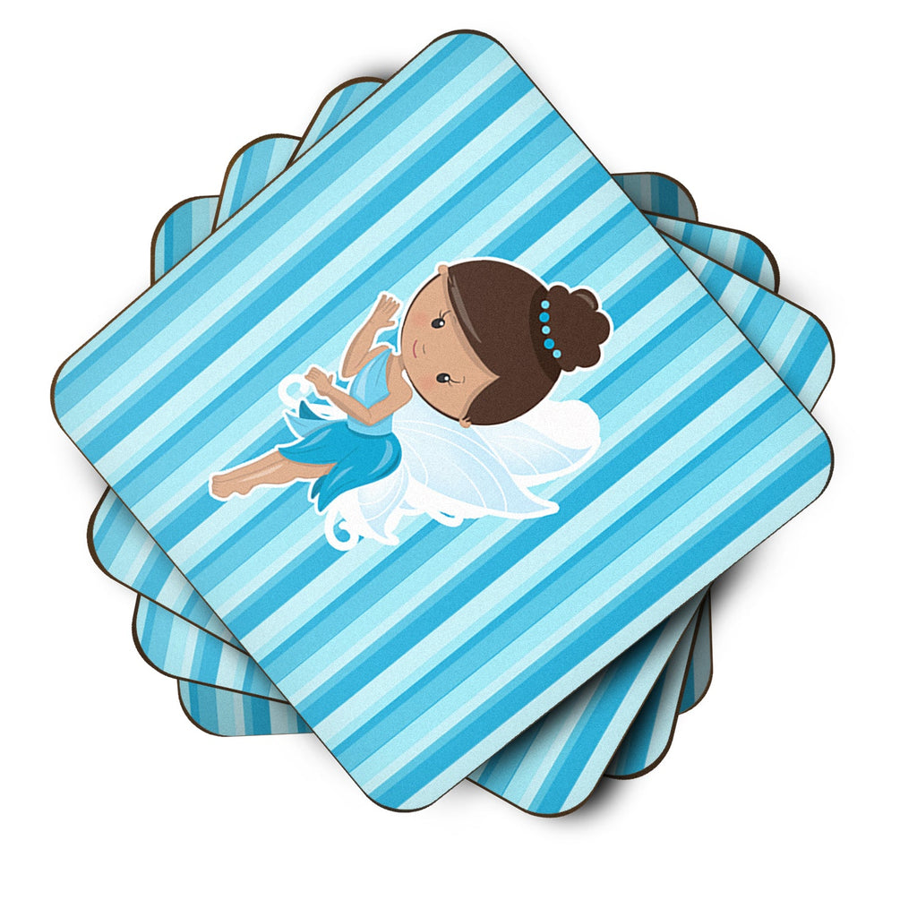 Fairy Blue Stripes Foam Coasters Set of 4 Cup Coasters for Indoor Outdoor, Tabletop Protection, Anti Slip, Mouse pad Material