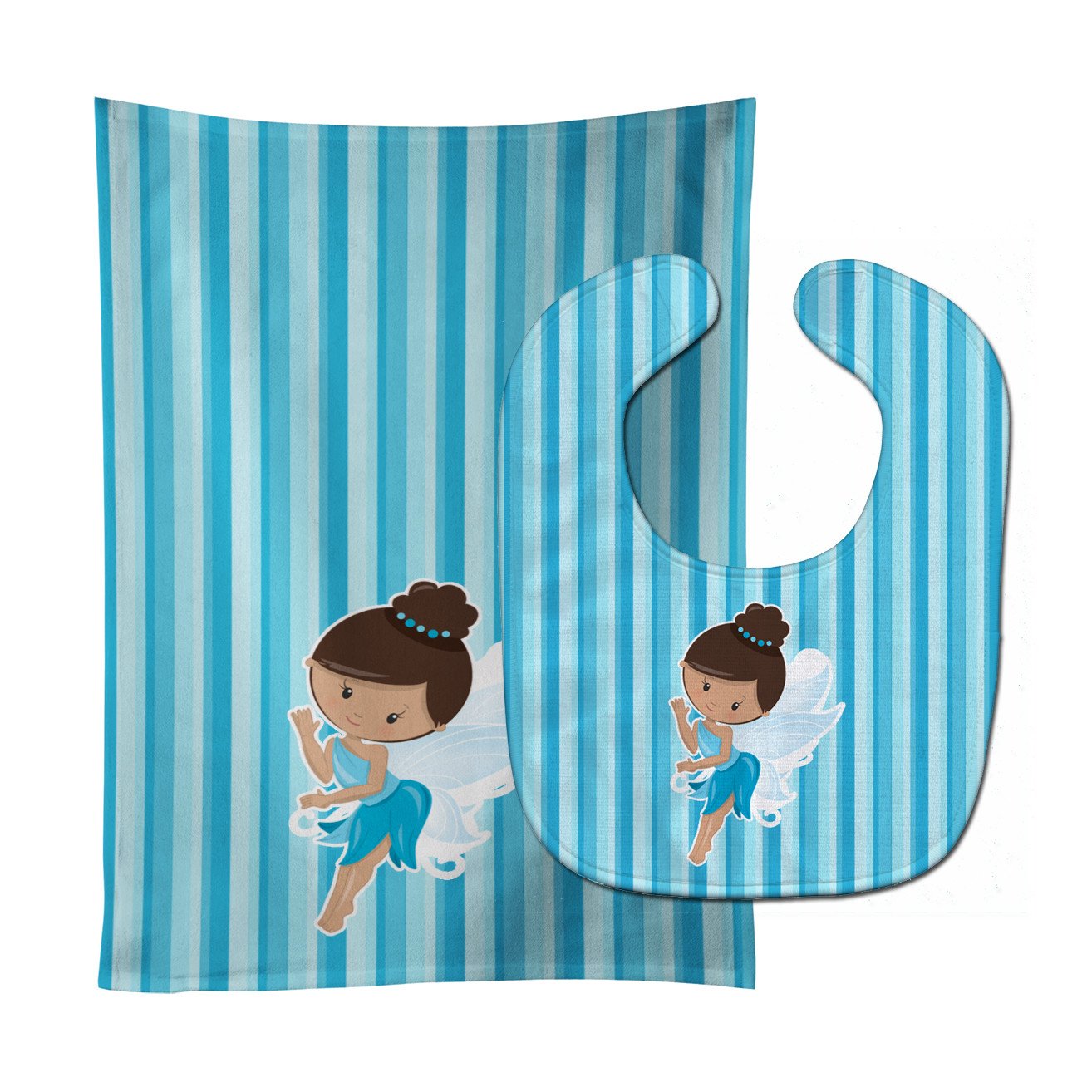 Fairy Blue Stripes Baby Bib & Burp Cloth Easy-Clean Baby Bib Baby Feeding Accessory Baby Mealtime Essential