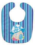 Fairy House Blue Stripes Baby Bib Easy-Clean Baby Bib Baby Feeding Accessory Baby Mealtime Essential, 10 x 13, Multicolor