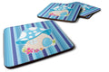 Fairy House Blue Stripes Foam Coasters Set of 4 Cup Coasters for Indoor Outdoor, Tabletop Protection, Anti Slip, Mouse pad Material
