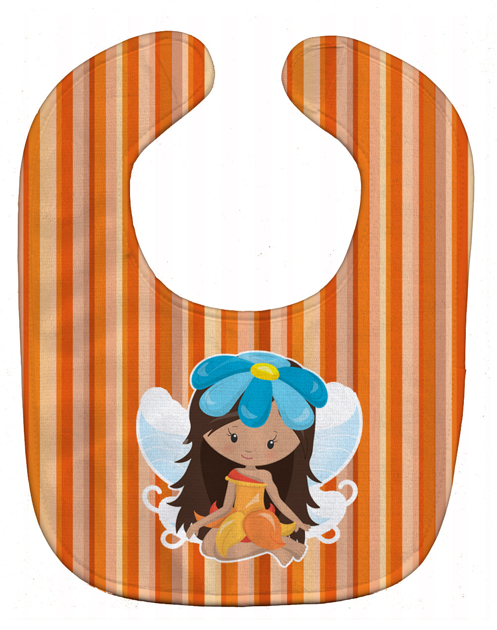 Fairy Orange Stripes Baby Bib Easy-Clean Baby Bib Baby Feeding Accessory Baby Mealtime Essential, 10 x 13, Multicolor