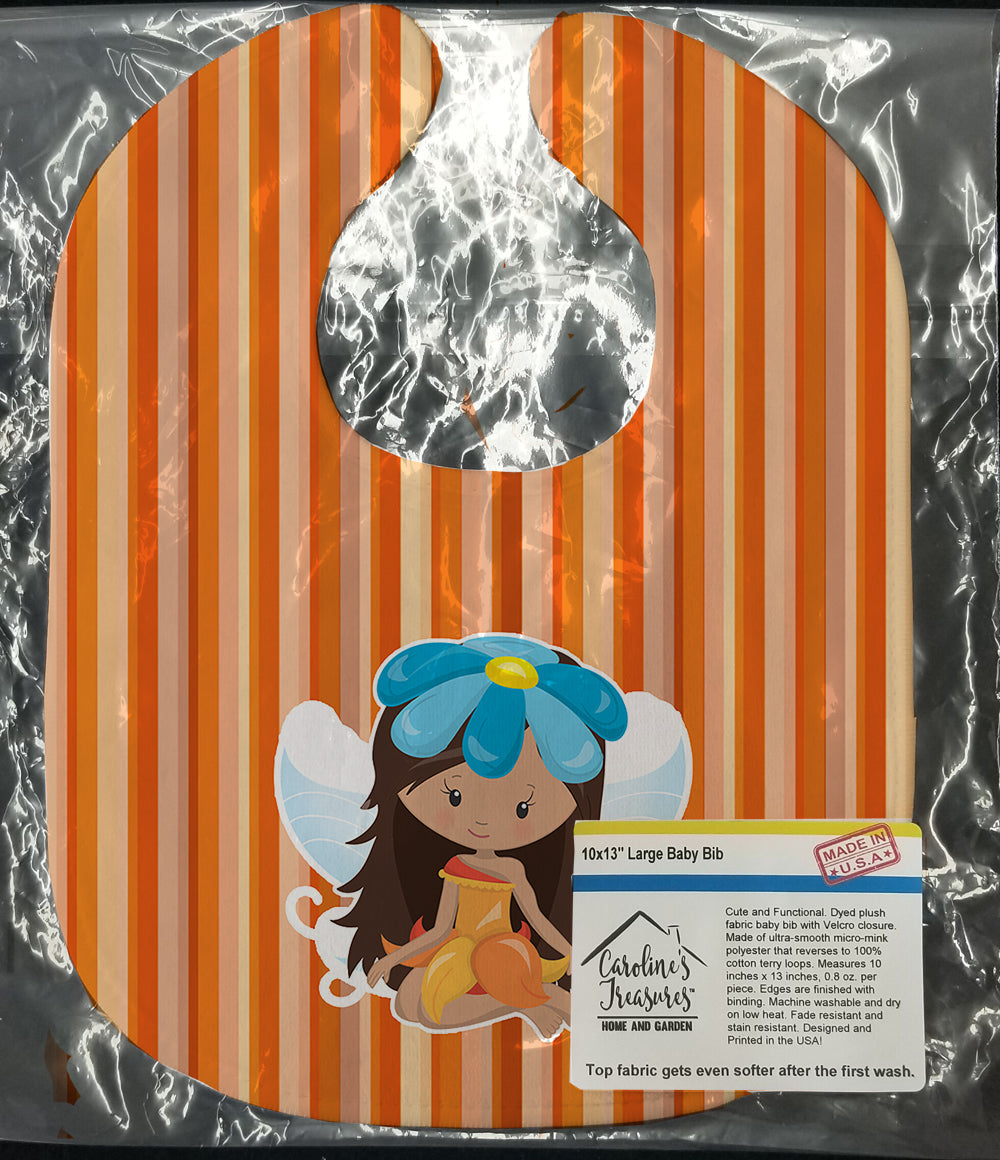 Fairy Orange Stripes Baby Bib Easy-Clean Baby Bib Baby Feeding Accessory Baby Mealtime Essential, 10 x 13, Multicolor