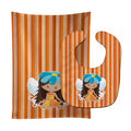 Fairy Orange Stripes Baby Bib & Burp Cloth Easy-Clean Baby Bib Baby Feeding Accessory Baby Mealtime Essential