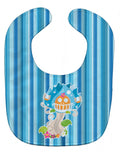 Fairy House Blue Stripes Baby Bib Easy-Clean Baby Bib Baby Feeding Accessory Baby Mealtime Essential, 10 x 13, Multicolor