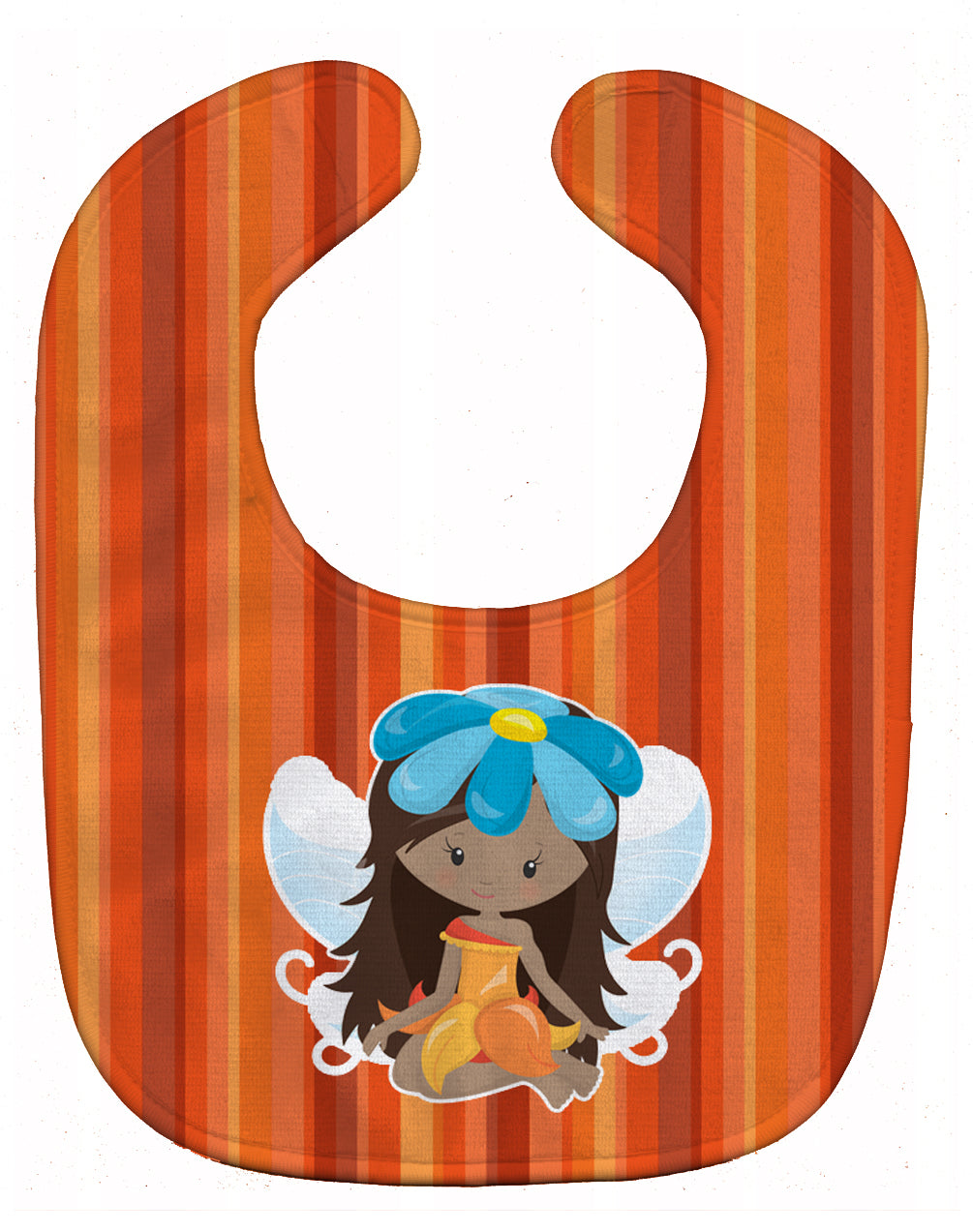 Fairy Orange Stripes Baby Bib Easy-Clean Baby Bib Baby Feeding Accessory Baby Mealtime Essential, 10 x 13, Multicolor