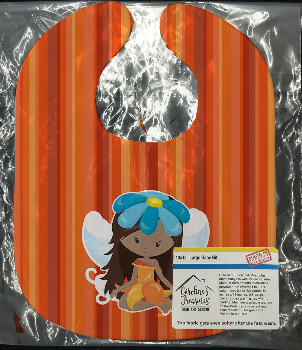 Fairy Orange Stripes Baby Bib Easy-Clean Baby Bib Baby Feeding Accessory Baby Mealtime Essential, 10 x 13, Multicolor