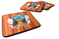 Fairy Orange Stripes Foam Coasters Set of 4 Cup Coasters for Indoor Outdoor, Tabletop Protection, Anti Slip, Mouse pad Material