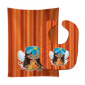 Fairy Orange Stripes Baby Bib & Burp Cloth Easy-Clean Baby Bib Baby Feeding Accessory Baby Mealtime Essential
