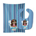 Fairy Blue Stripes Baby Bib & Burp Cloth Easy-Clean Baby Bib Baby Feeding Accessory Baby Mealtime Essential