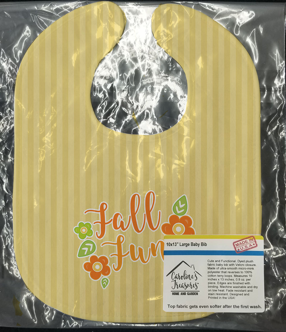 Fall Fun Stripes Baby Bib Easy-Clean Baby Bib Baby Feeding Accessory Baby Mealtime Essential, 10 x 13, Multicolor