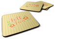 Fall Fun Stripes Foam Coasters Set of 4 Cup Coasters for Indoor Outdoor, Tabletop Protection, Anti Slip, Mouse pad Material