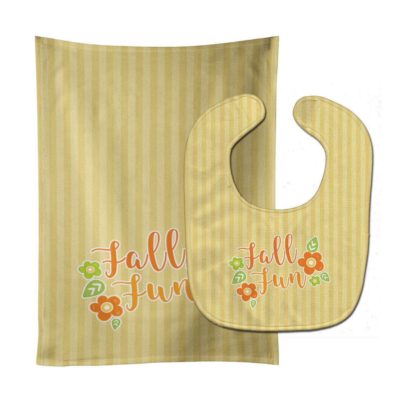 Fall Fun Stripes Baby Bib & Burp Cloth Easy-Clean Baby Bib Baby Feeding Accessory Baby Mealtime Essential