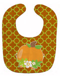Fall Pumpkin Orange Quatrfoil Baby Bib Easy-Clean Baby Bib Baby Feeding Accessory Baby Mealtime Essential, 10 x 13, Multicolor