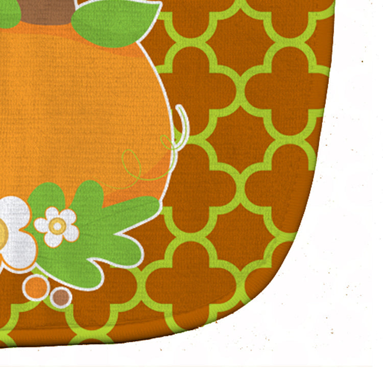 Fall Pumpkin Orange Quatrfoil Baby Bib Easy-Clean Baby Bib Baby Feeding Accessory Baby Mealtime Essential, 10 x 13, Multicolor