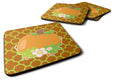 Fall Pumpkin Orange Quatrfoil Foam Coasters Set of 4 Cup Coasters for Indoor Outdoor, Tabletop Protection, Anti Slip, Mouse pad Material