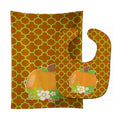 Fall Pumpkin Orange Quatrfoil Baby Bib & Burp Cloth Easy-Clean Baby Bib Baby Feeding Accessory Baby Mealtime Essential
