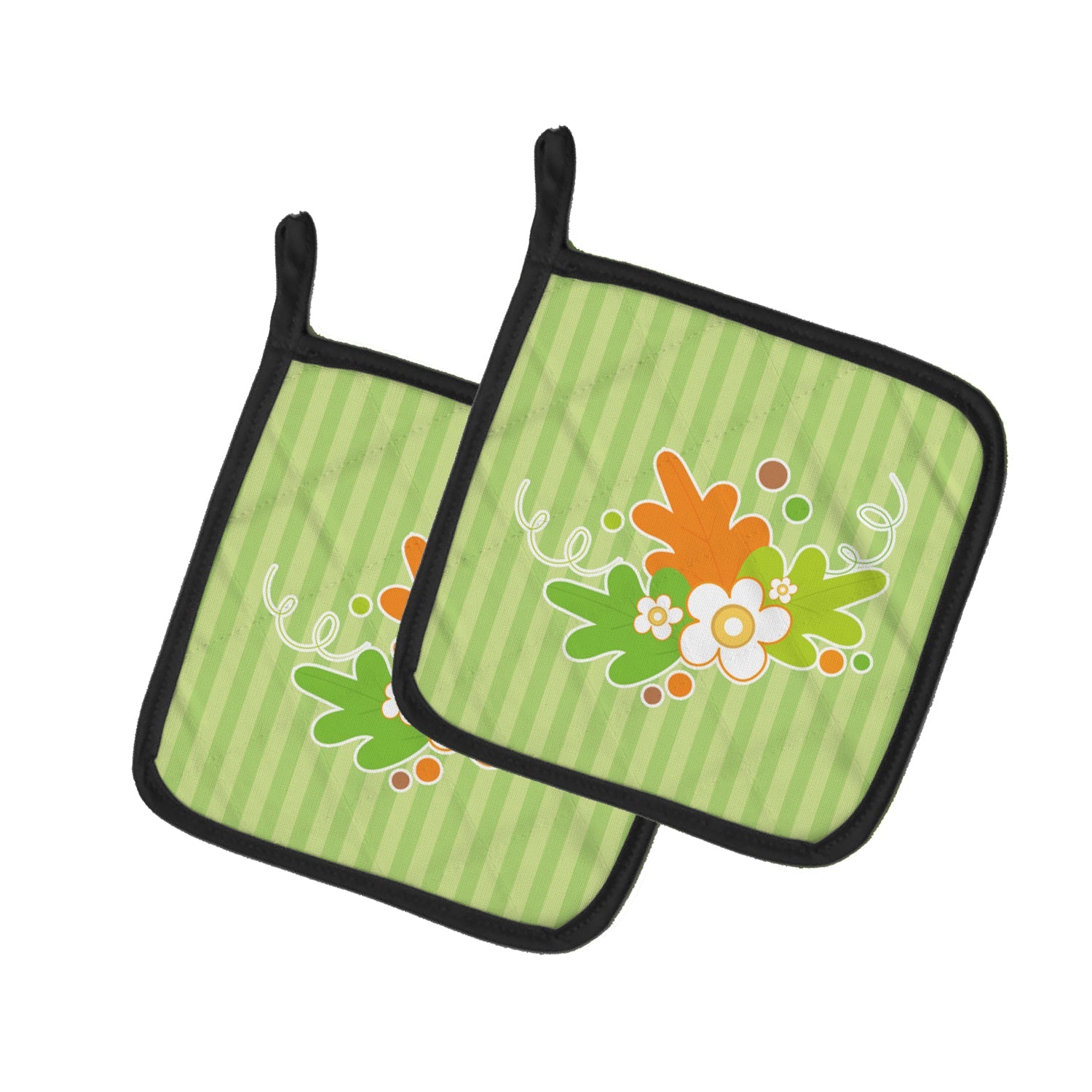 Fall Leaves Pot Holder Set of 2 Heat Resistant Quilted Hot Pads 7.5 x 7.5 Inch, Insulated Kitchen Trivets for Cooking & Baking