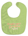 Fall Pumpkin Spice Green Stripe Baby Bib Easy-Clean Baby Bib Baby Feeding Accessory Baby Mealtime Essential, 10 x 13, Multicolor