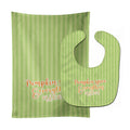 Fall Pumpkin Spice Green Stripe Baby Bib & Burp Cloth Easy-Clean Baby Bib Baby Feeding Accessory Baby Mealtime Essential