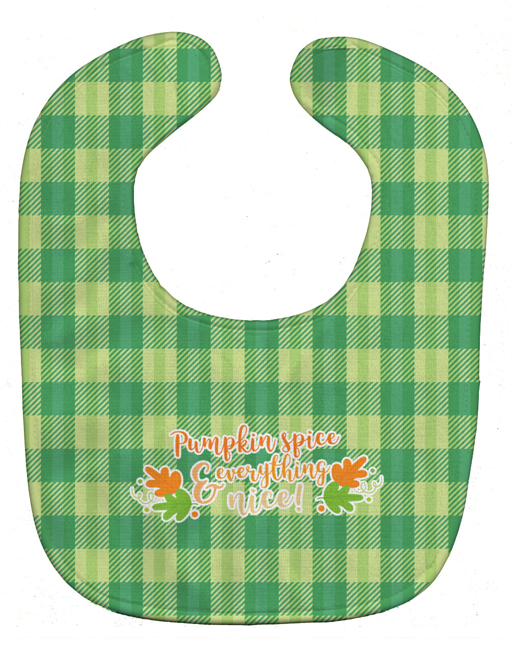 Fall Pumpkin Spice Gingham Baby Bib Easy-Clean Baby Bib Baby Feeding Accessory Baby Mealtime Essential, 10 x 13, Multicolor
