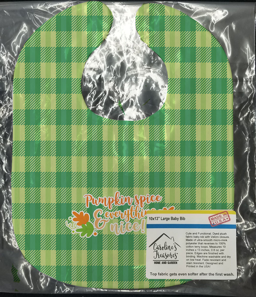 Fall Pumpkin Spice Gingham Baby Bib Easy-Clean Baby Bib Baby Feeding Accessory Baby Mealtime Essential, 10 x 13, Multicolor