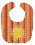 Sun with Stripes Baby Bib Easy-Clean Baby Bib Baby Feeding Accessory Baby Mealtime Essential, 10 x 13, Multicolor