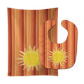 Sun with Stripes Baby Bib & Burp Cloth Easy-Clean Baby Bib Baby Feeding Accessory Baby Mealtime Essential