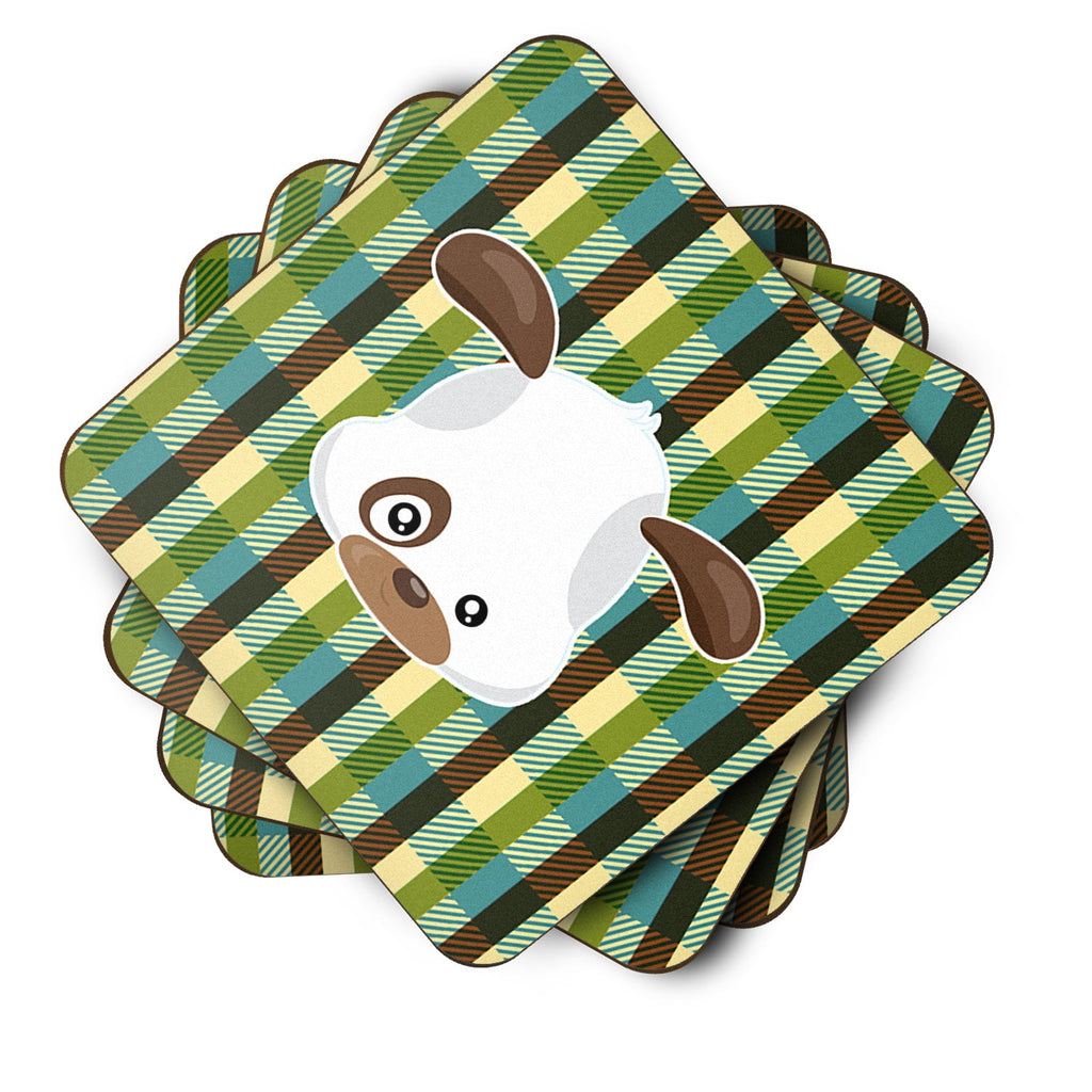 Dog Face Foam Coasters Set of 4 Cup Coasters for Indoor Outdoor, Tabletop Protection, Anti Slip, Mouse pad Material