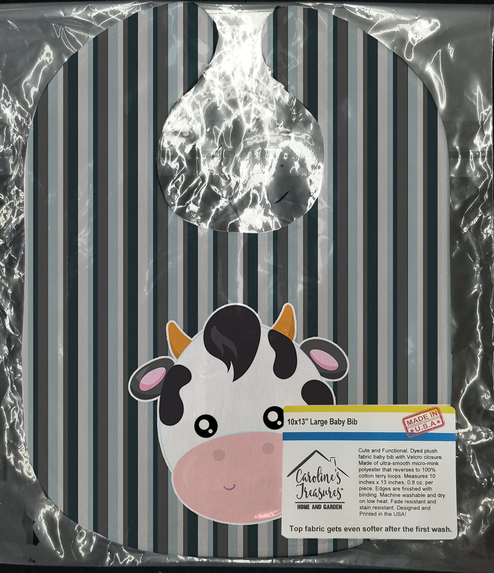 Cow Face Baby Bib Easy-Clean Baby Bib Baby Feeding Accessory Baby Mealtime Essential, 10 x 13, Multicolor